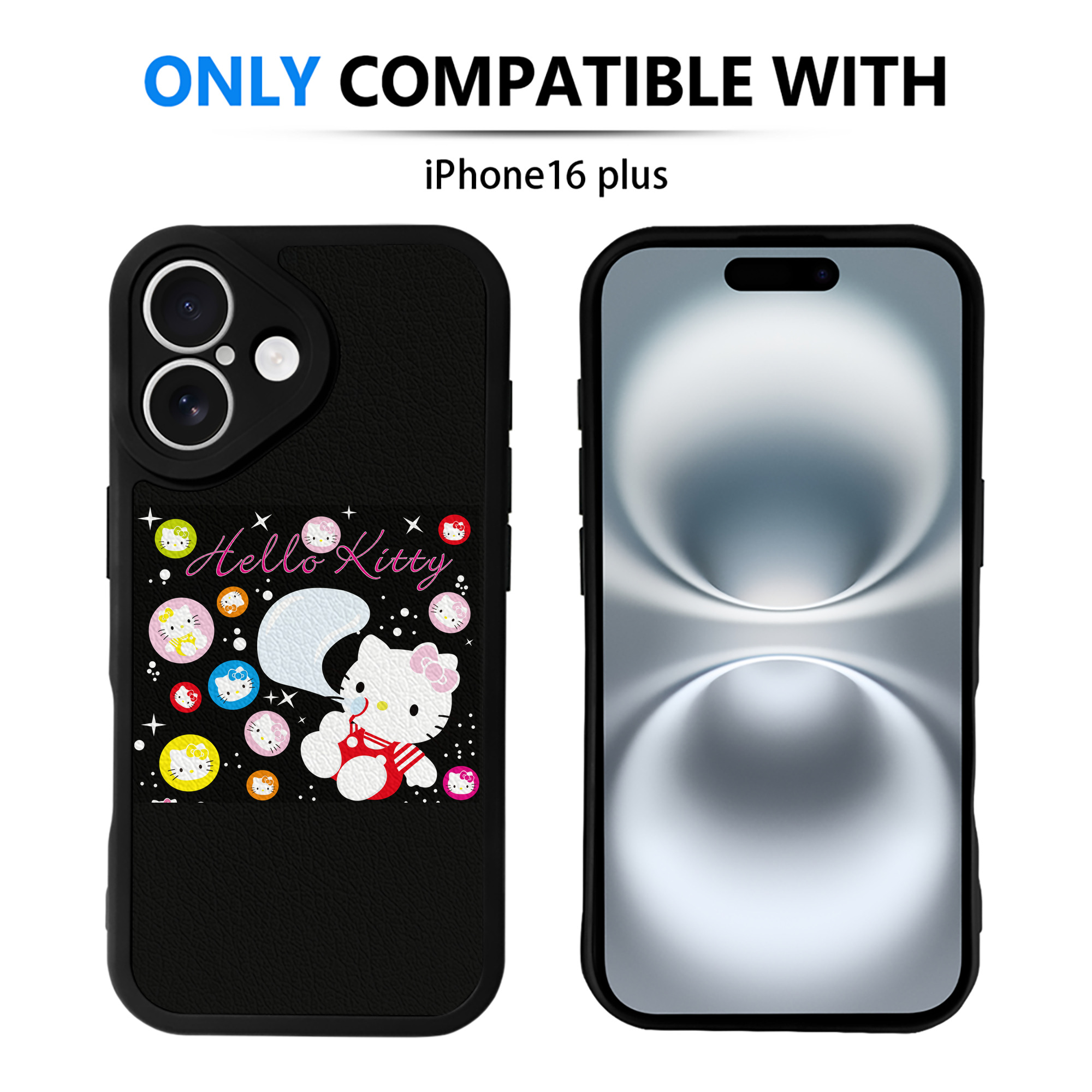 （画像用） Hello Kitty ハローキティ 【iPhone 16シリーズ対応】シリコンスマホケース（レザー調） 材質：シリコン